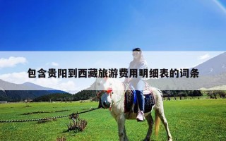 包含貴陽到西藏旅游費用明細表的詞條