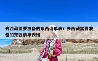 去西藏需要準備的東西清單表？去西藏需要準備的東西清單表格